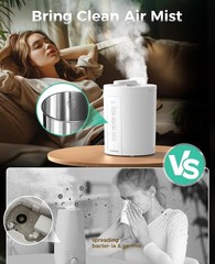 Jack & Rose Warm Mist Humidifier Any Room 3L/100oz Stainless Steel EH30UA