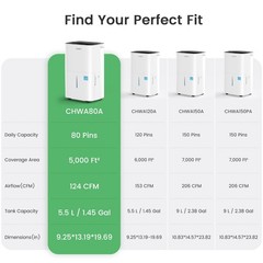 80/120/150 Pints Energy Star Dehumidifier For Home, Basement & Large Space