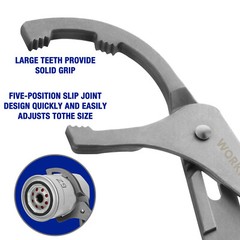 WORKPRO Oil Filter Wrench/Pliers 9″&12″ Set Adjustable Oil Filter Removal Tool