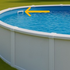 Rx Clear Wide-Mouth Thru-Wall Skimmer for Above Ground Pools – Grey