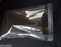 200 Clear Resealable Reclosable Self Adhesive Seal Lip & Tape Poly Cello Bags