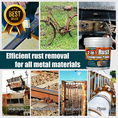2-in-1 Rust Converter Metal Primer Anti Rust Coating Paint 35 Oz