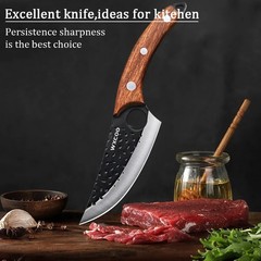 High Carbon Steel Kitchen Forged Chef Knife Butcher Boning Knife Meat Cleaver