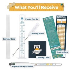 Fermentaholics Hydrometer Kit with Hydrometer, Plastic Test Jar Monitor ABV