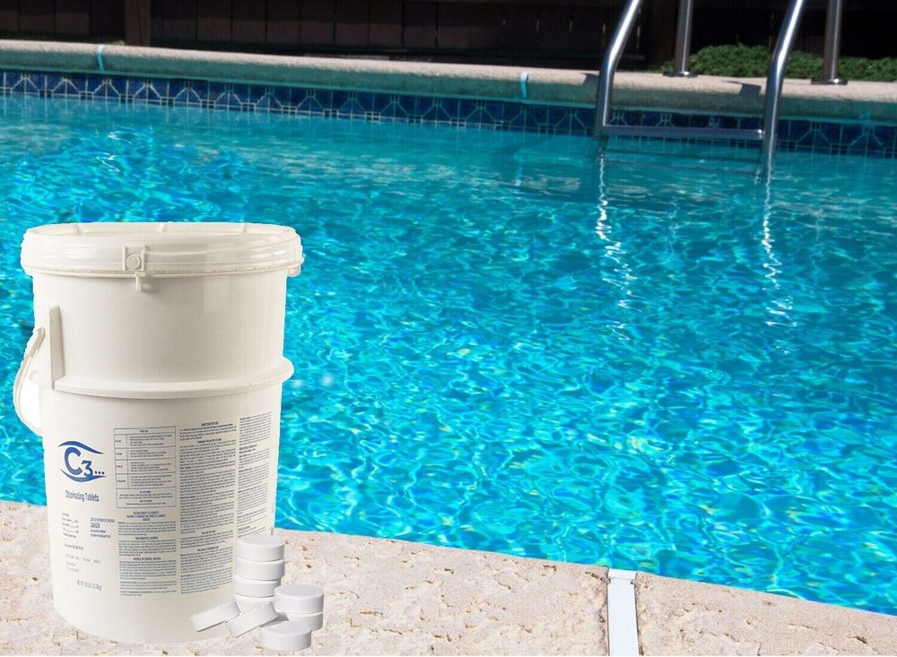 C3 3″ Stabilized Chlorine Tablets for Swimming Pool and Hot Tubs – 50 lbs