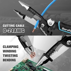 DURATECH 5-in-1 8-in Wire Stripper Tool Wire Cutter Stripping Needle Nose Pliers