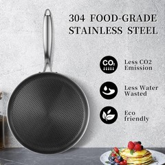 Innerwell Nonstick Crepe Pan 12 inch Stainless Steel Crepe Pan Honeycomb Coating