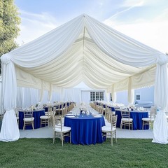 50Ft White Ceiling Drapes – 10 Panels for Weddings, Parties & Events