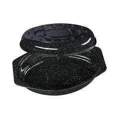 Granite Ware 13-Inch Covered Oval Roaster – Speckled Black