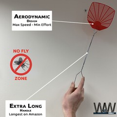 Bug & Fly Swatter – Extra Long Handle– Indoor / Outdoor– Pest Control flyswatter