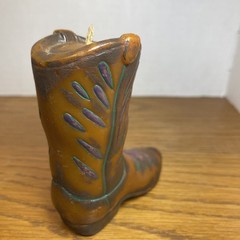 Novalty Hand Made Western Boot Candle Hand Made 4.4in Tall