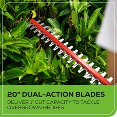 Greenworks 40V 8″ Pole Saw with 20″ Hedge Trimmer Attachment, Max Reach 11Ft