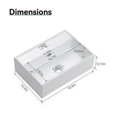 Washbasin Sink Bathroom Vessel Sink Ceramic Rectangular Wall Mount Floating Sink