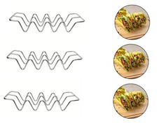3-Piece Stainless Steel Taco Holder Stand Set Holds 12 Tacos Total Taco Tuesday