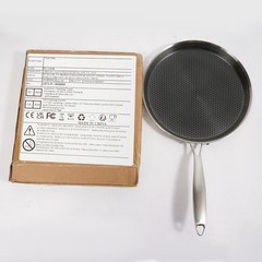 11in Stainless Steel Crepe Pan Pancake Pan Non Stick Cooking Pan For Kitchen