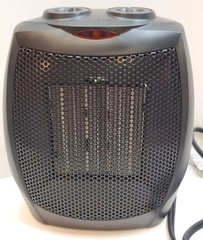 Portable Electric Space Heater with Thermostat, 1500W/750W Safe and Quiet Cerami