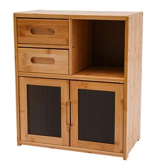 Bamboo Kitchen Countertop Cabinet Pantry Sideboard Storage Cabinet with Drawers