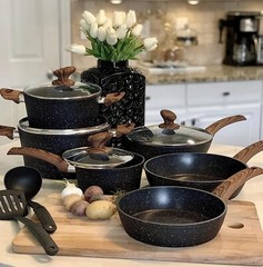 Pots and Pans Set Nonstick Kitchen Induction Cookware Set Granite Coated Pot Set
