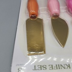 Cheese Knife Set – 3 Pieces with Colored Handles – Hand Wash Only