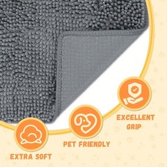 2pcs Absorbent Pet Dog Door Mat For Bedroom Bathroom Muddy Paw Non-Slip Washable