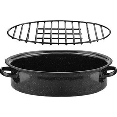 Roasting Cooling Rack Roaster Pan Oven Safe Multi-Use Heavy Steel Cooking Tool
