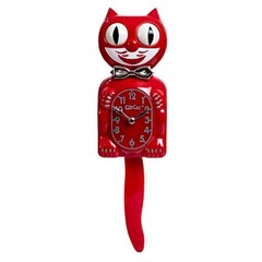 RETRO KITCHEN KIT CAT CLOCK 15.5″ Red Kit-Cat Klock MADE IN USA Free Battery NEW