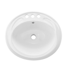 Uimoso Semi-Recessed Bathroom Sink Drop-In Undermount Sink 19 x 16.7in Ceramic
