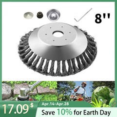 8” Steel Wire Wheel Brush Cutter Weed Eater Trimmer Head with Adapter Kit