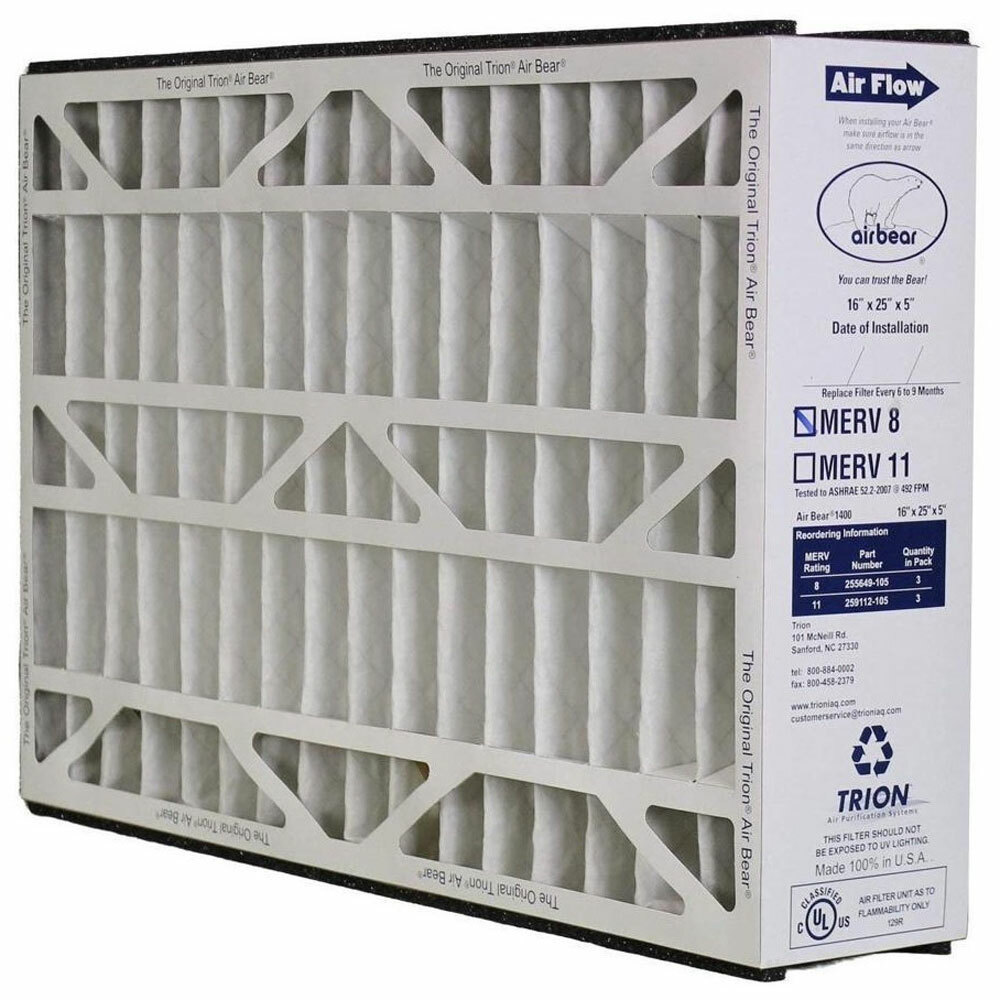 Authentic Trion 255649-105 Air Bear HVAC Filter 16x25x5, 1 Pack New in Package