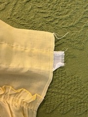 Vintage JC Penny Yellow & White Eyelet Ruffle Valance