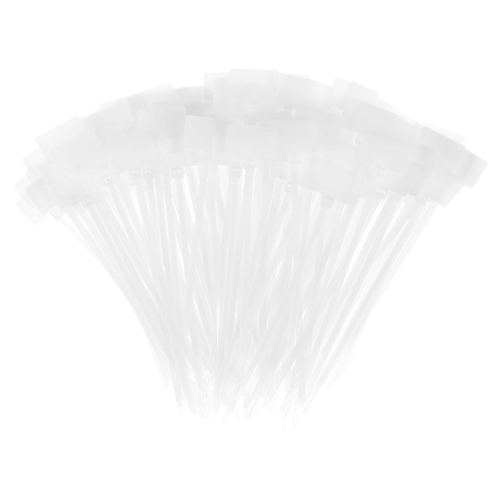 300pcs Nylon Cable Ties Tags Label Marker Self-Locking 100mm White