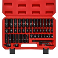 3/8 In. 49 Piece Milwaukee 6 Point Impact Socket Ratchet Drive and Metric Set