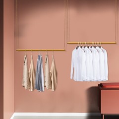 2x Clothing Hanging Rack Metal Gold Garment Storage Organizer Clothes Rack