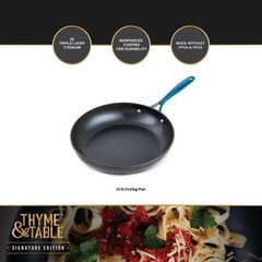 Non Stick Frying Pan 12 Inch Induction Safe Ergonomic Handle Heavy Duty Cookware