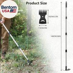 Weed Puller Tool with Long Handle(58In), 2-In-1 Gardening Hand Tools Weeds Remov