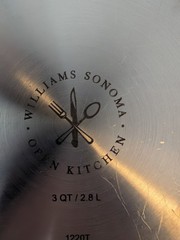 Williams Sonoma Open Kitchen 3 Qt Stainless Steel Sauté Pan w Lid 1220T