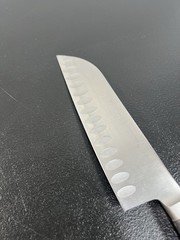 Wusthof Grand Prix II Santoku Knife 17cm Hollow Edge Germany Black Handle