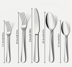 60/20pcs Stainless Steel Silverware Set – Heavy Duty Commercial New