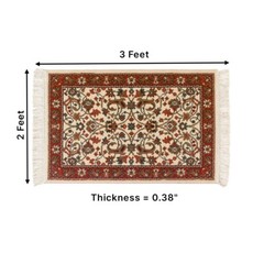 Rectangular Area Rug 3′ x 2′ Red Polypropylene Renovators Supply