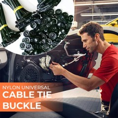 200PCS-Universal Cable Tie Buckle, Heavy Duty Self-Locking Nylon Zip Ties Holder