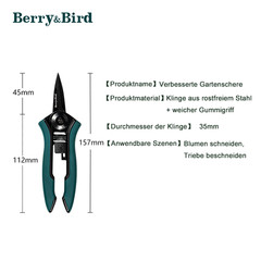 Berry&Bird Garden Pruning Shears Gardening Hand Pruners Garden Scissors Snips US