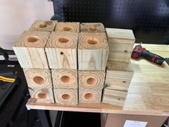 Handmade Set Of 2 Pine Carpenter Bee Traps w/ Jars and DClip Hook Free Shipping!
