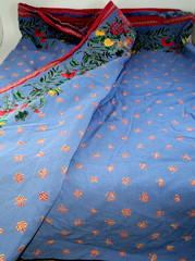 Williams Sonoma Tablecloth Provence Blue Floral Bees French Country 70×90