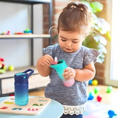 HAUSHOF Kids Water Bottle 2-Pack (12 oz)Stainless Steel BPA-free Leakproof