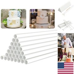 9.5 Inch Cake Dowels – 10 Pcs White Plastic Rods for Multi-Tiered Cake Stability