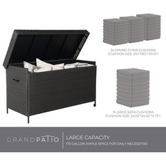 170 Gallon Outdoor Storage Box W/ Wheels Pneumatic Pistons Easy Access Design US