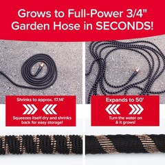 Pocket Hose Copper Bullet 50 FT With Thumb Spray Nozzle AS-SEEN-ON-TV, 650psi