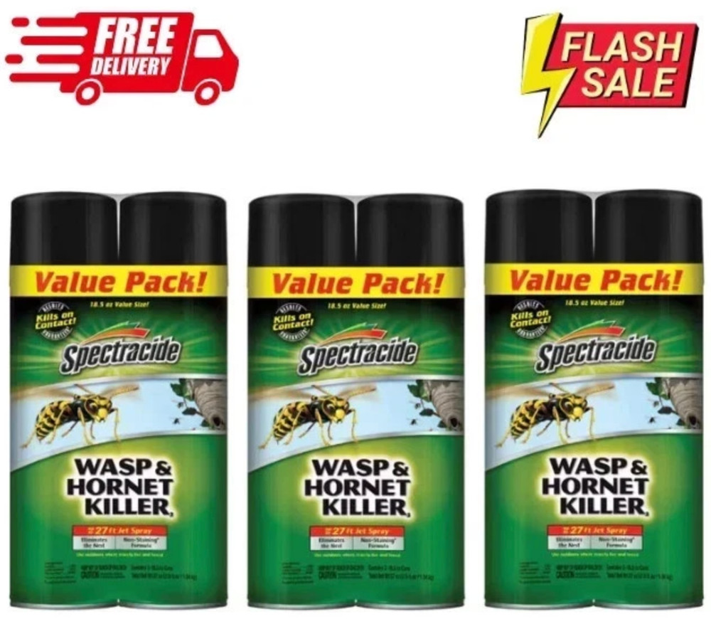 6 Pack Spectracide Wasp and Hornet Killer, 18.5 oz