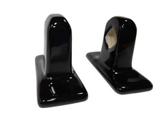Black Ceramic Towel Bar Rod Rack Post Holder Brackets Tile In Mid Century Modern