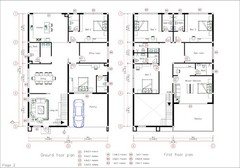 39×56 Feet House Plans 3d 12×17 Meter 6 Beds 8 Baths PDF File and (A4 Hard Copy)